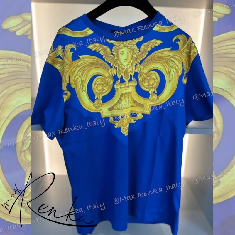 VERSACE  |Crew Neck Street Style Short Sleeves Logo Luxury T-Shirts