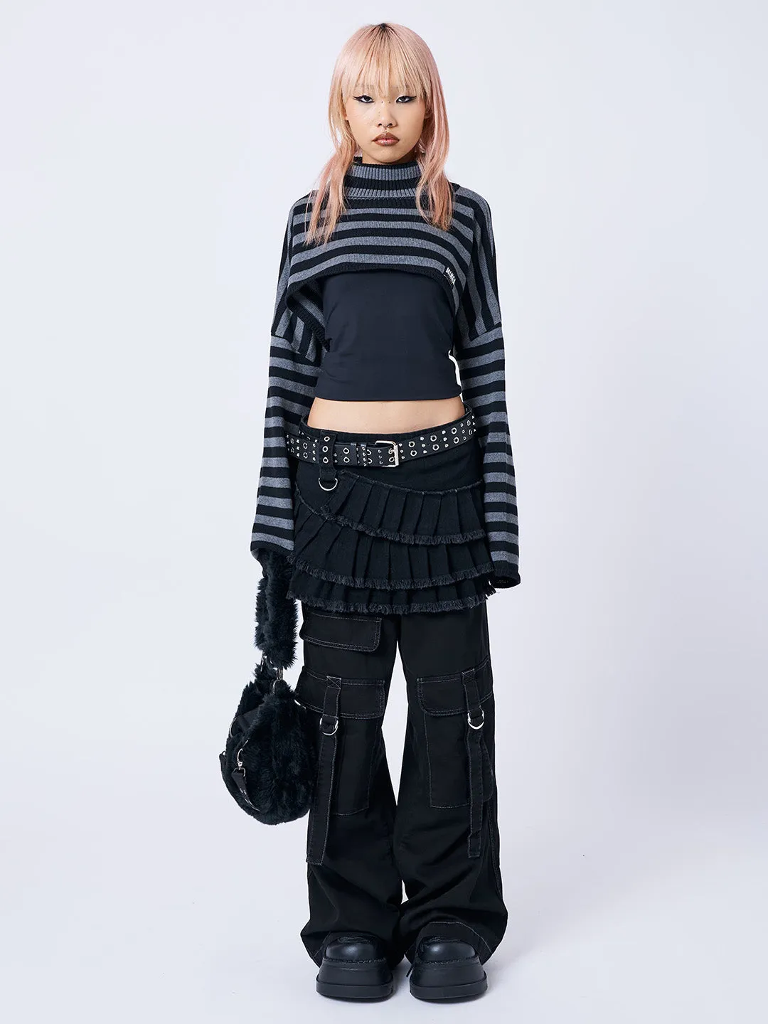 Wednesday Striped Extreme Cropped Top