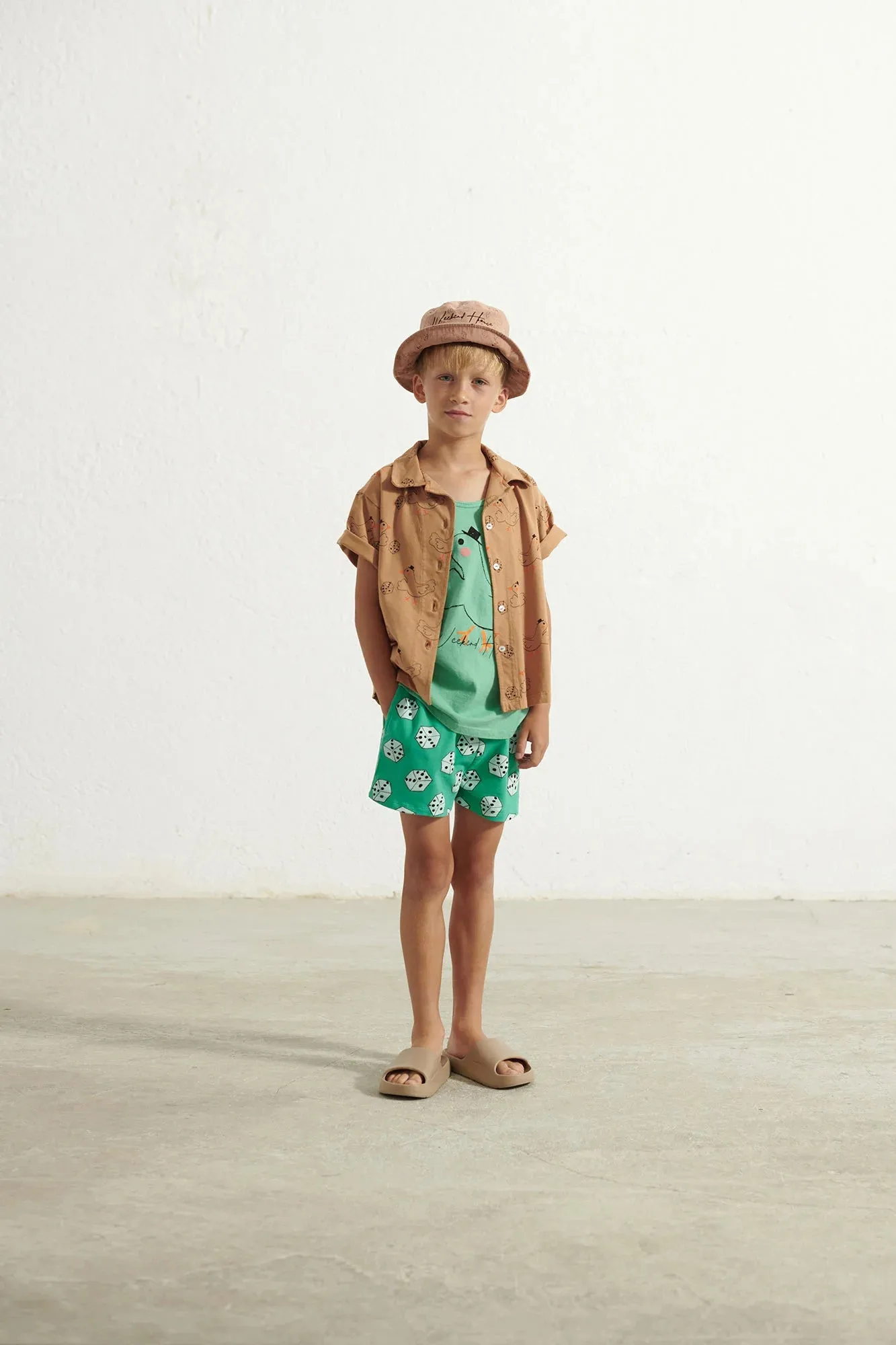 WEEKEND HOUSE KIDS Buttoned Short Sleeve Shirt - Goose