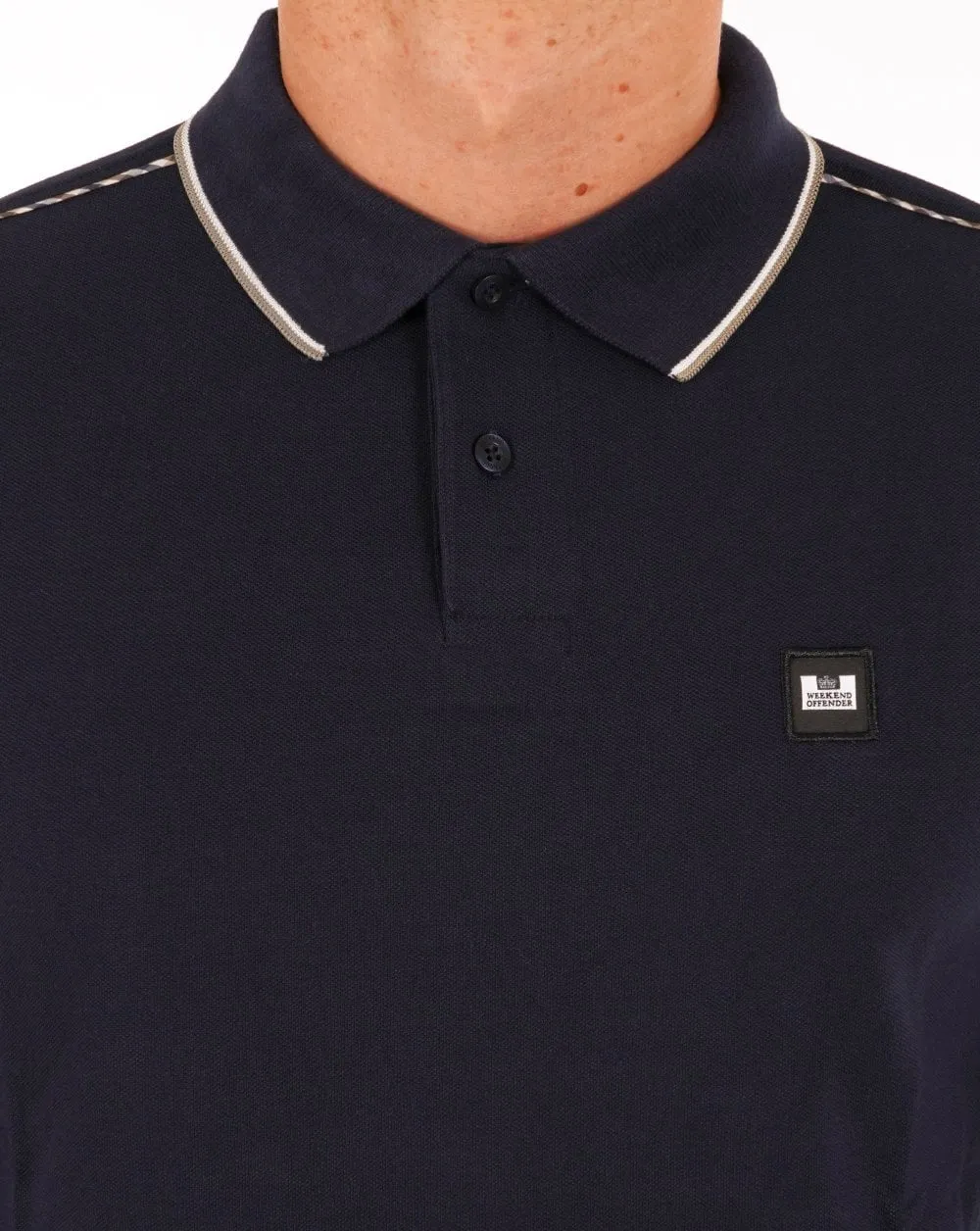 Weekend Offender Carola Long Sleeve Polo Shirt Navy/House Check