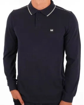 Weekend Offender Carola Long Sleeve Polo Shirt Navy/House Check