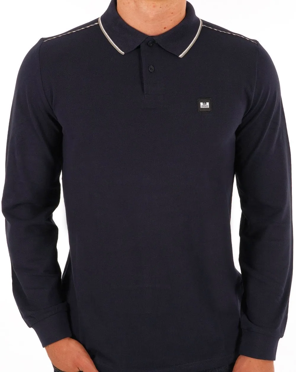 Weekend Offender Carola Long Sleeve Polo Shirt Navy/House Check