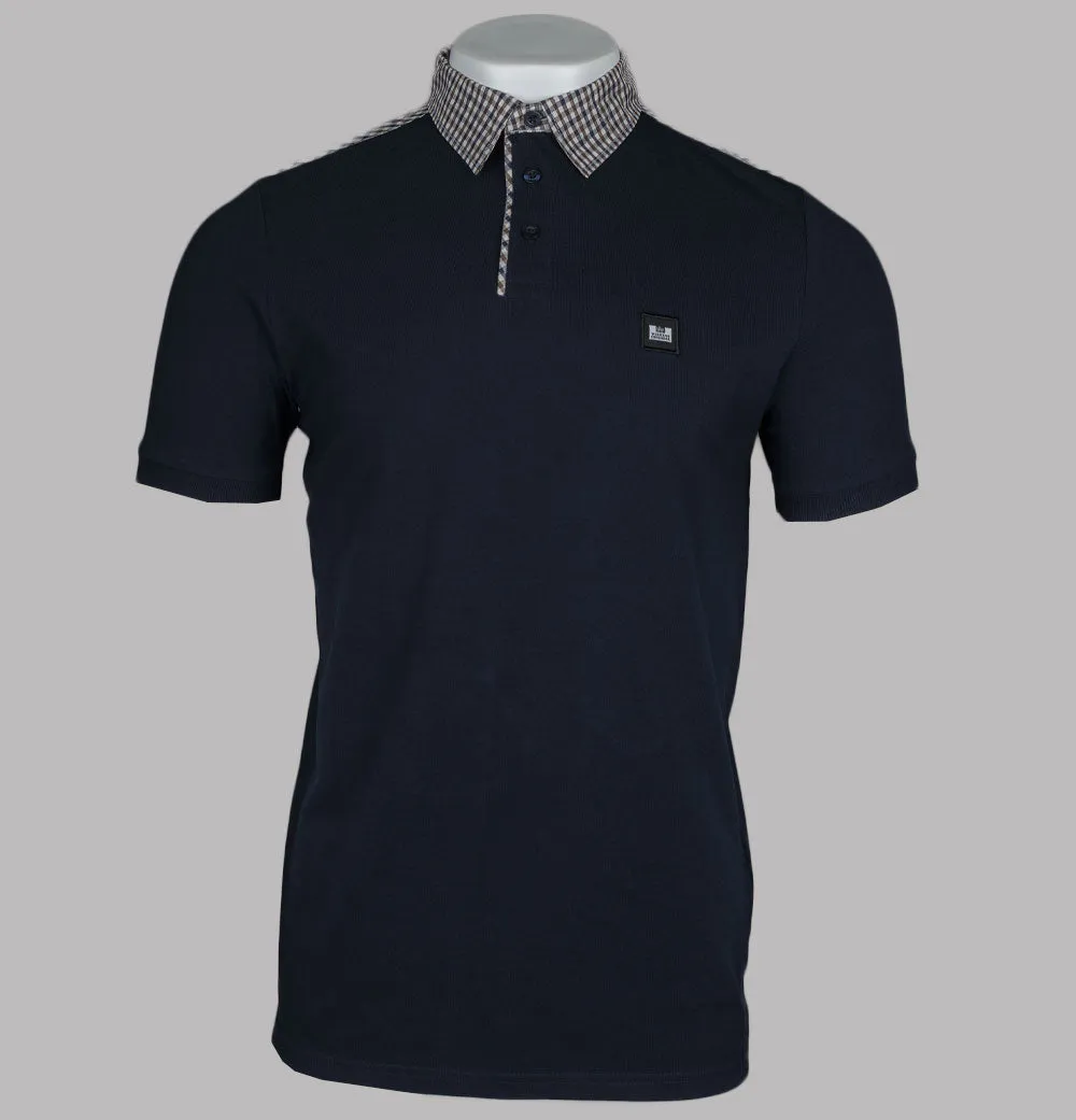 Weekend Offender Costa Polo Shirt Navy/House Check