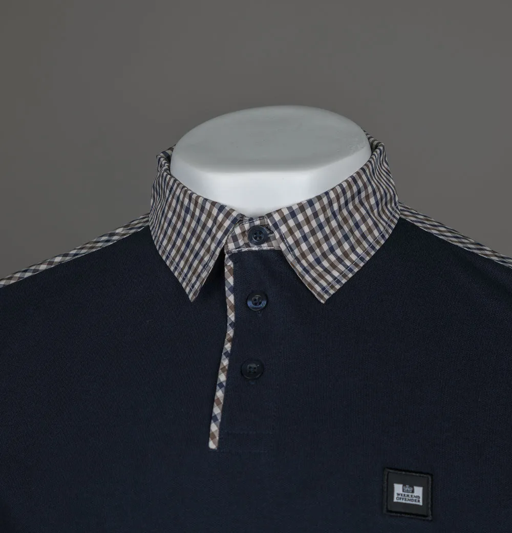 Weekend Offender Costa Polo Shirt Navy/House Check