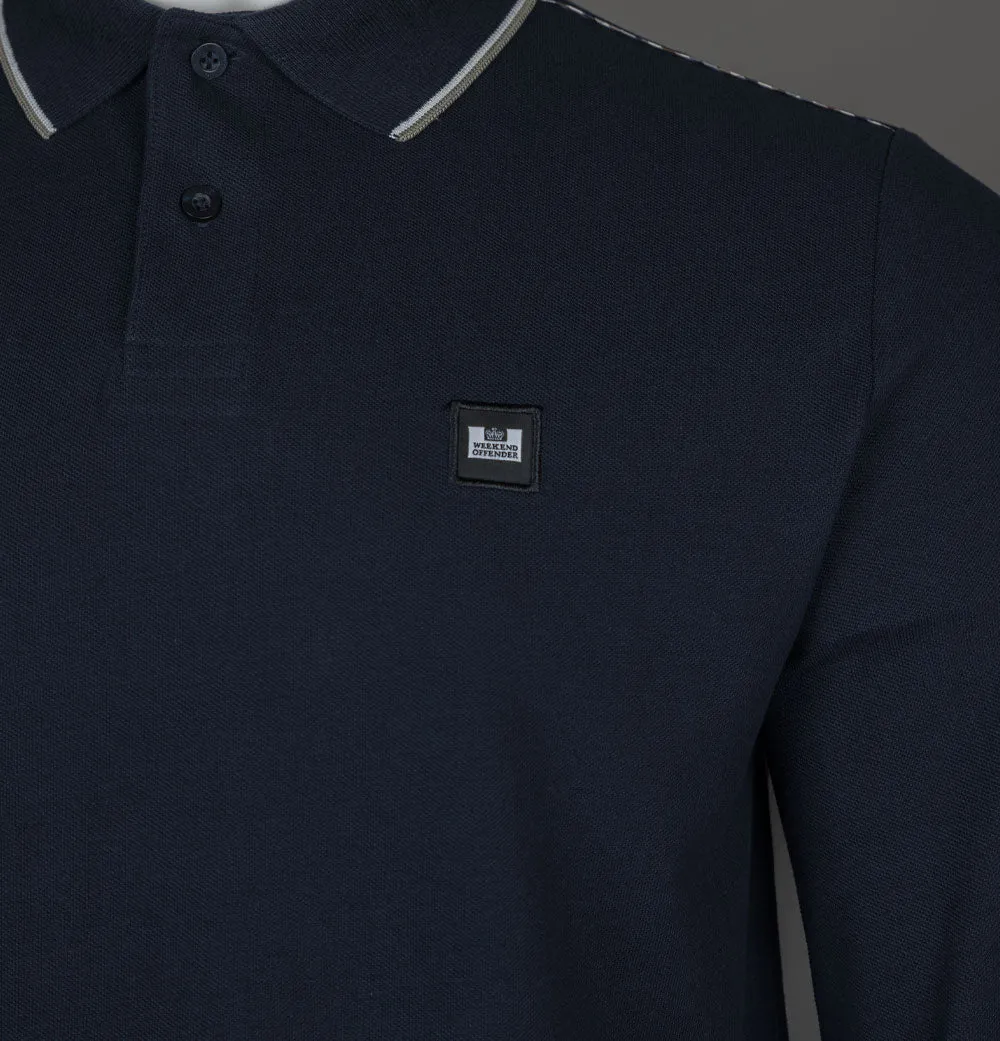 Weekend Offender LS Carola Polo Shirt Navy/House Check