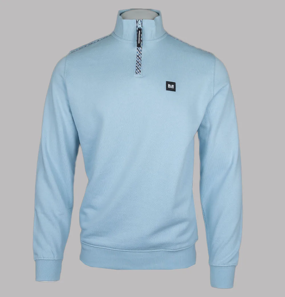 Weekend Offender Matisa Quarter Zip Sweatshirt Winter Sky/Blue House Check