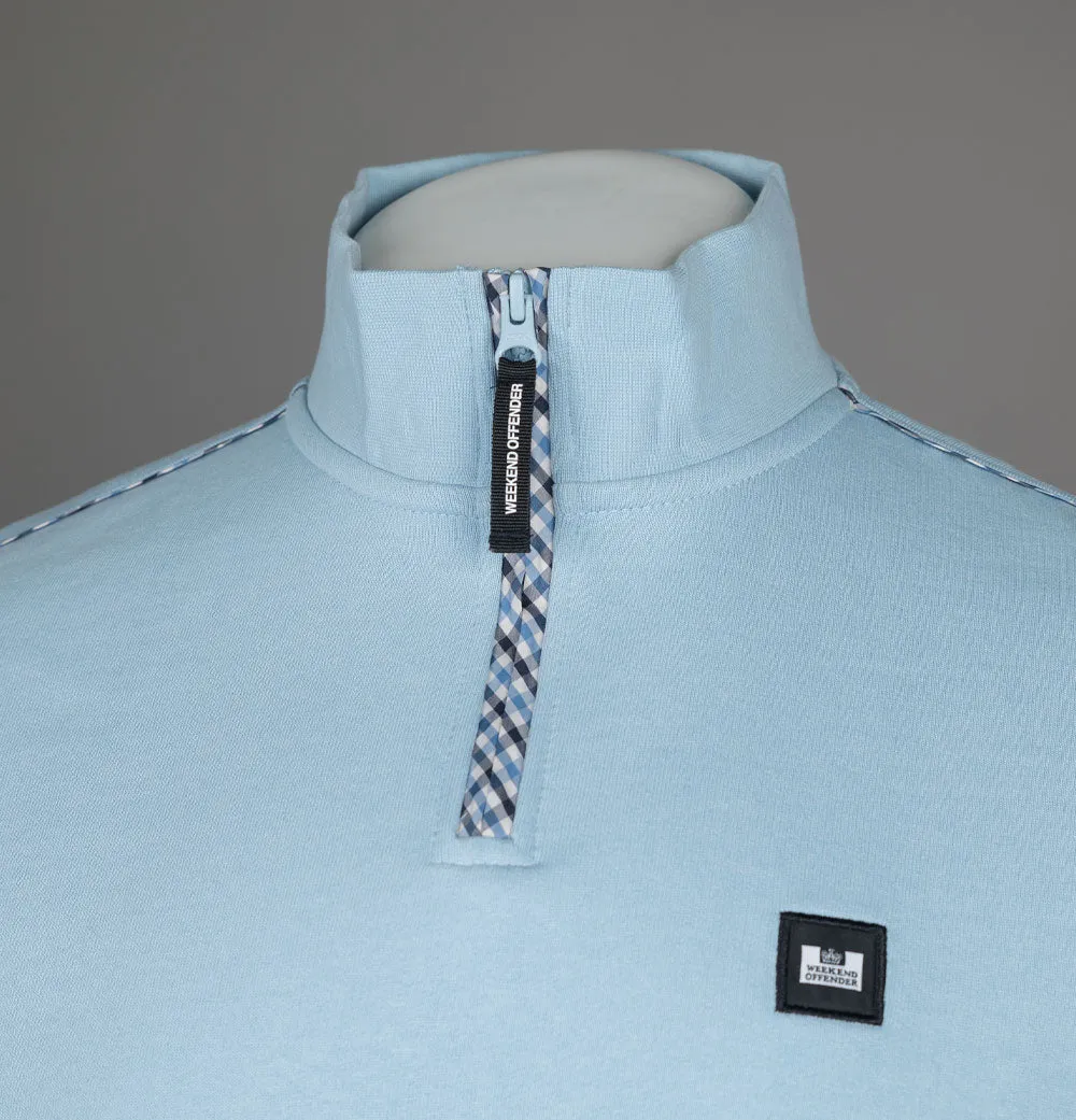 Weekend Offender Matisa Quarter Zip Sweatshirt Winter Sky/Blue House Check