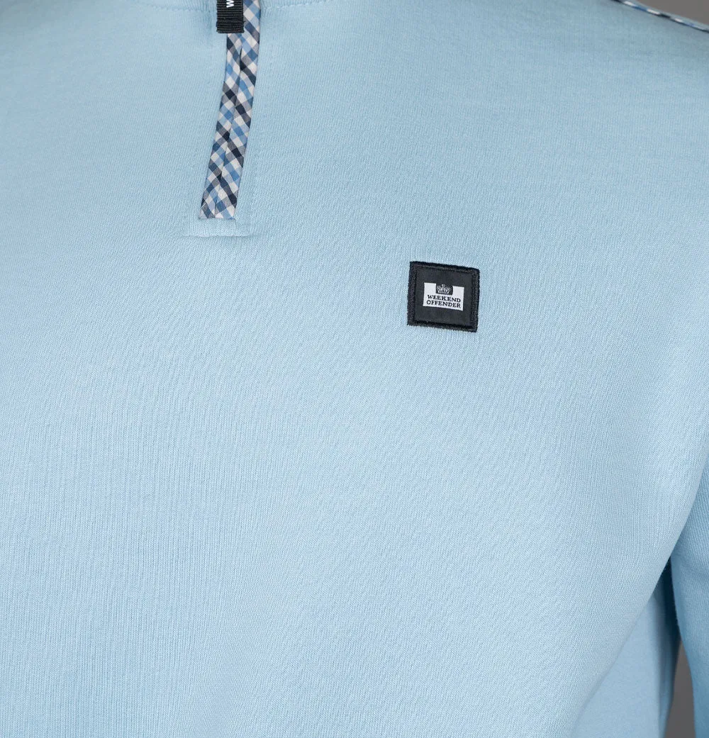 Weekend Offender Matisa Quarter Zip Sweatshirt Winter Sky/Blue House Check