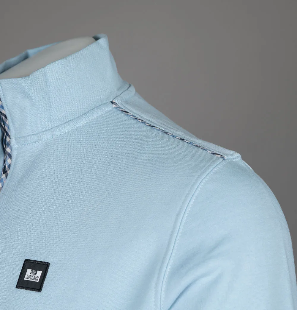 Weekend Offender Matisa Quarter Zip Sweatshirt Winter Sky/Blue House Check