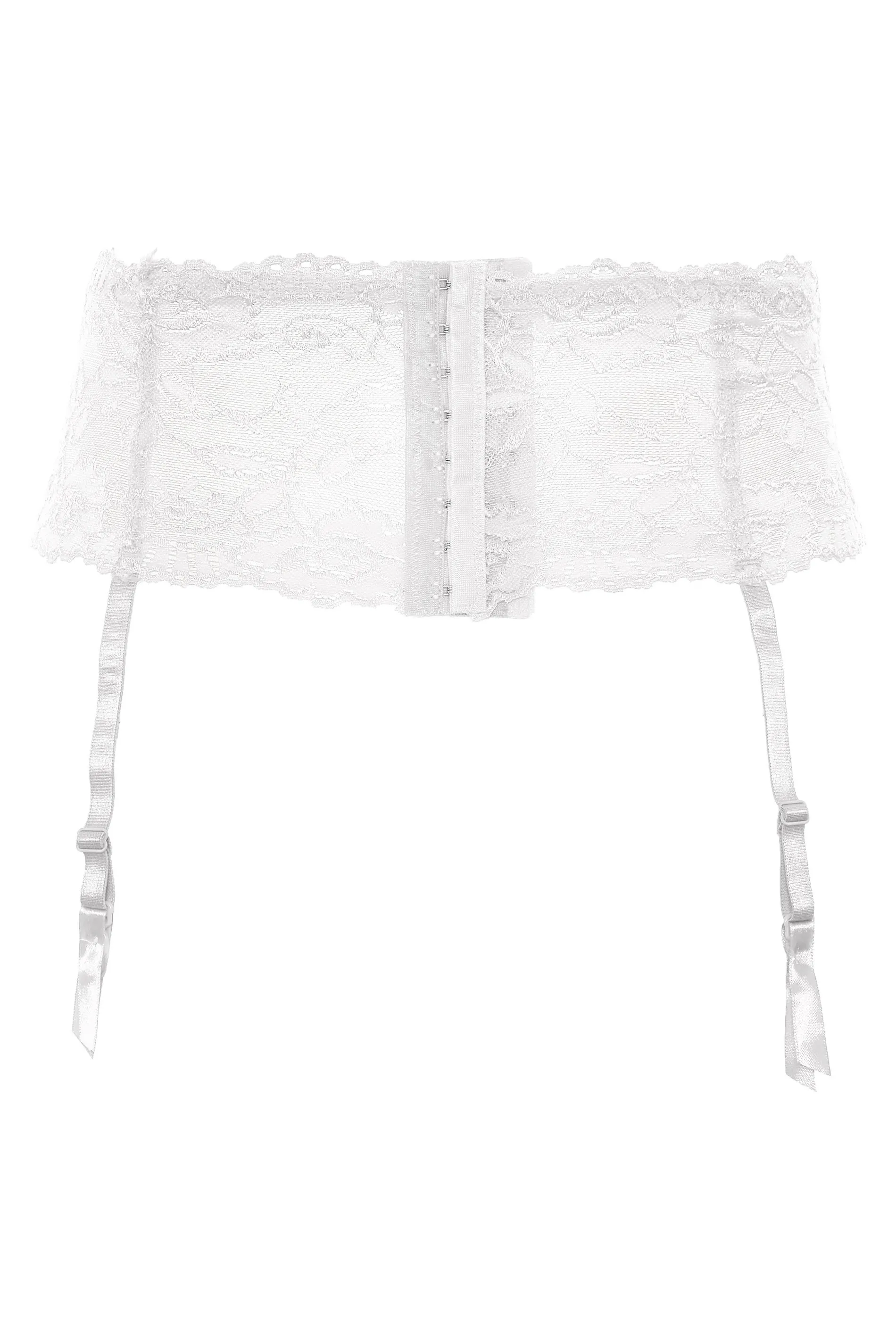 White Deep Lace Suspender Belt