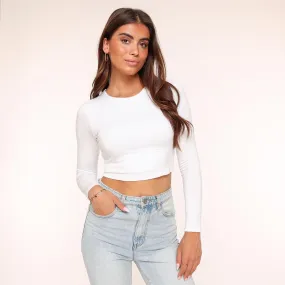 Witte Basic LS Cropped - Top