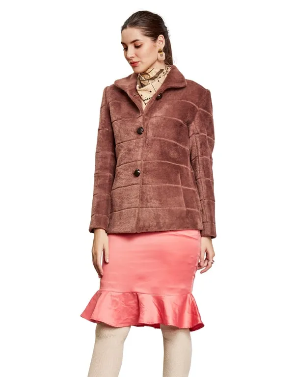 Women Coat Rosewood Color