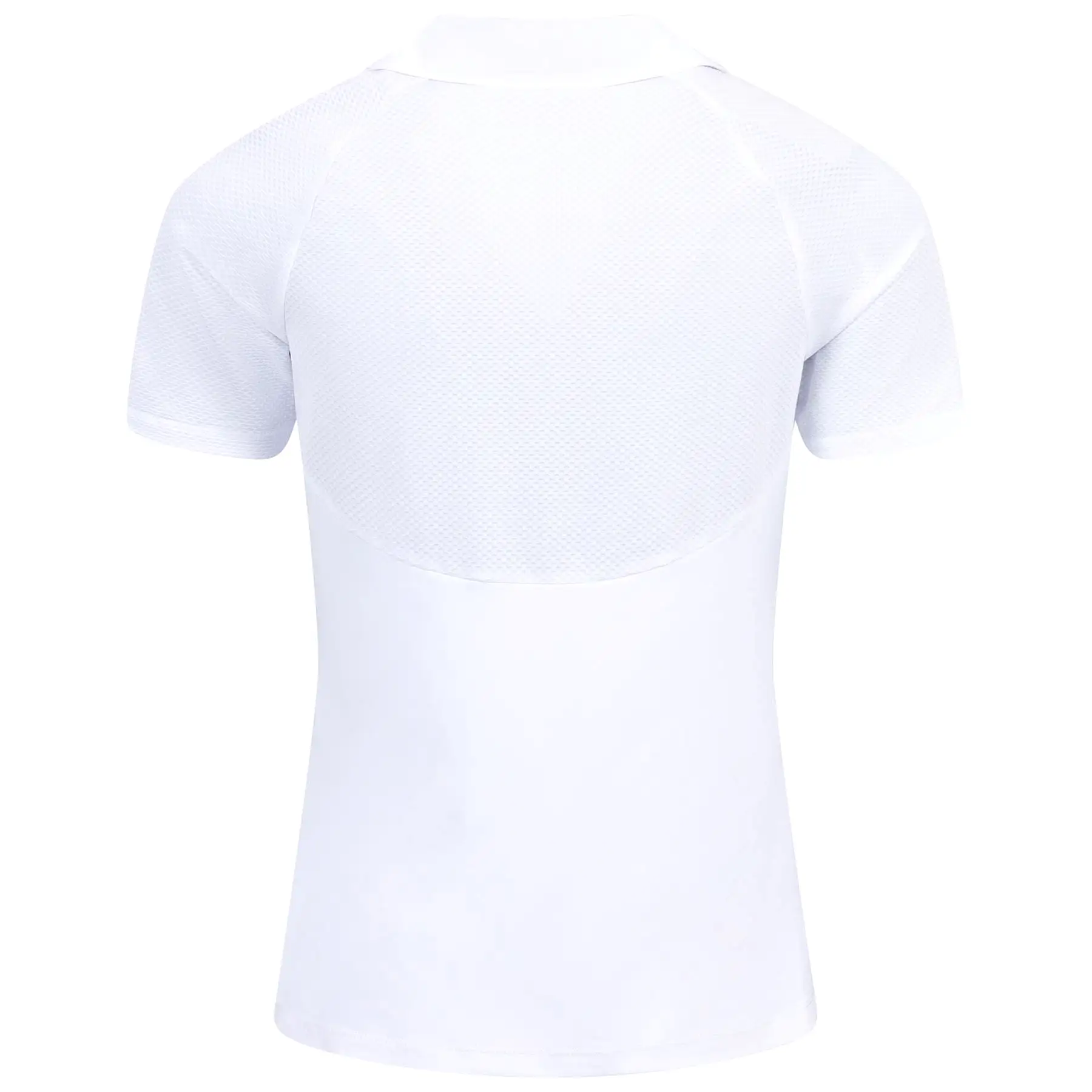 Womens V-Neck Mesh Block Polo Bright White - SS24