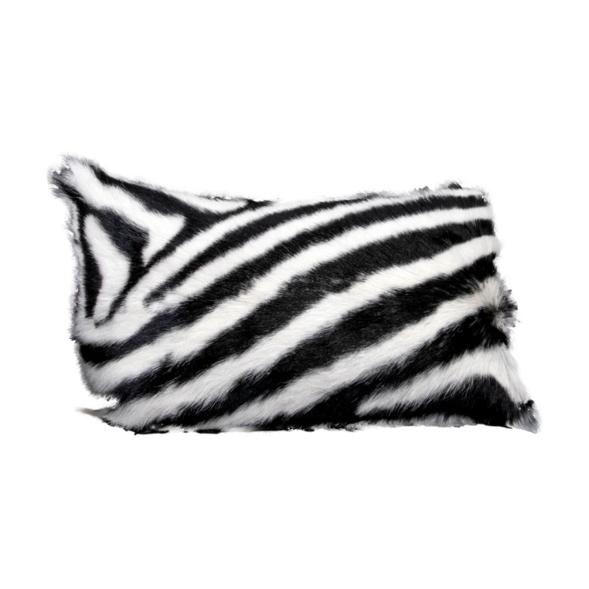 Zebra Print Goatskin Boudoir Cushion - Zebra Print