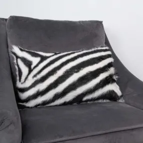 Zebra Print Goatskin Boudoir Cushion - Zebra Print